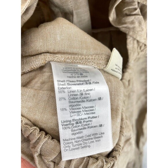 Madewell Linen Blend Ruffle Tie Back Jumpsuit Women’s 10 Seed Khaki NWT - Picture 10 of 11